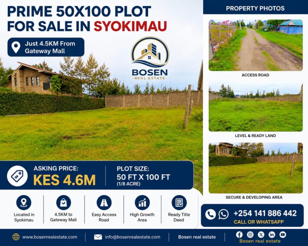 Prime 50×100 Plot for Sale in Syokimau